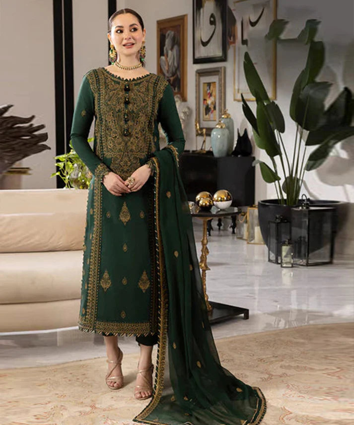 CS Dhanak 3PC Embroidered With Chiffon Embroidered Dupatta-658