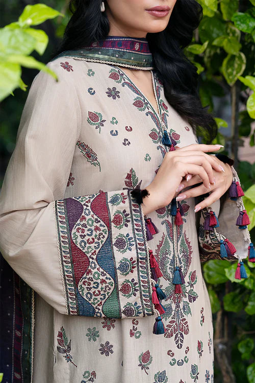 CS 3PC Khaddar Embroidered Shirt With Printed Dupatta-210