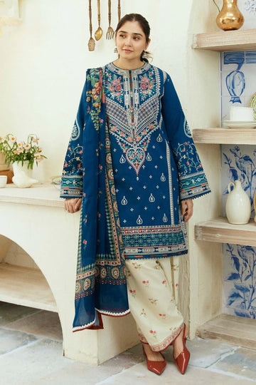 CS 3PC Dhanak Embroidered Shirt With Digital Printed Shawl-668